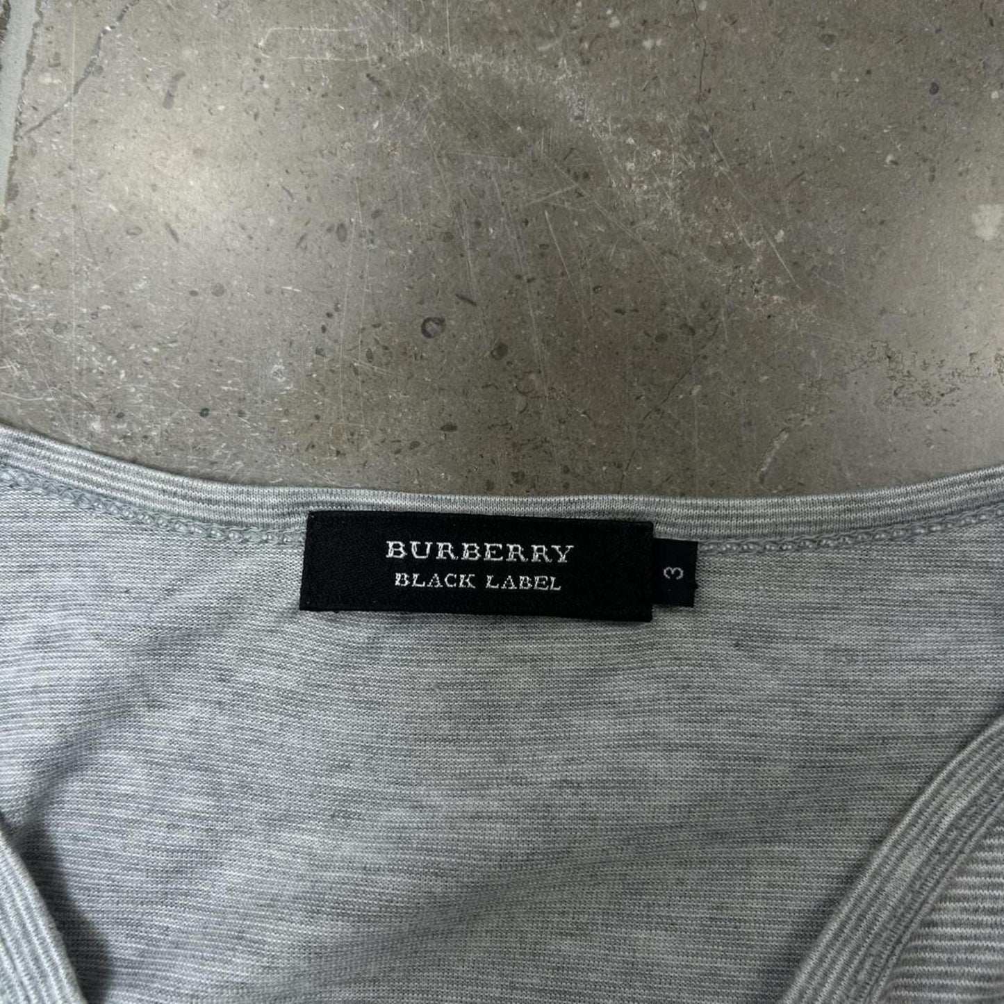 Burberry Black Label Striped Henley T Shirt M