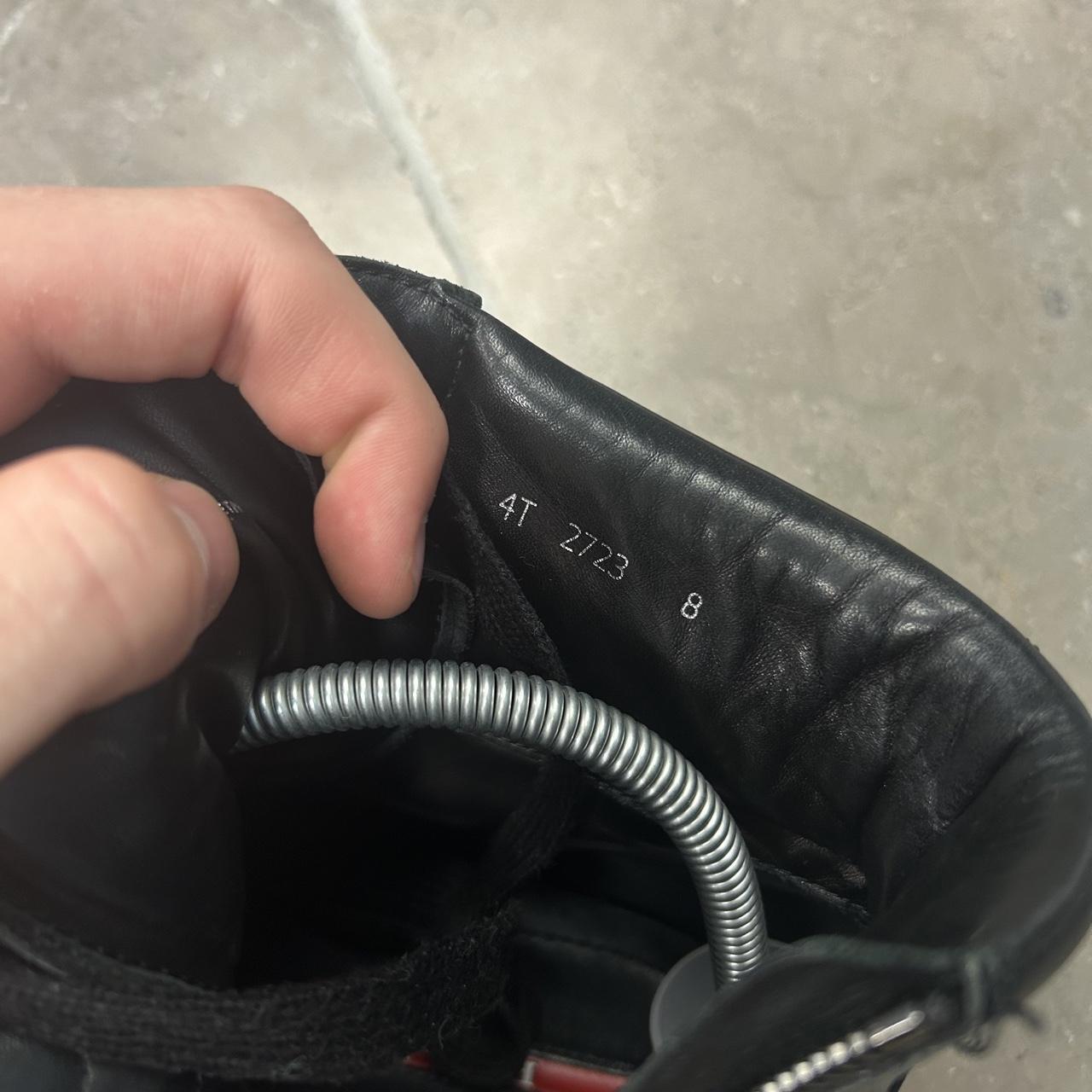 Prada Leather High Top Side Zip Trainers UK 8
