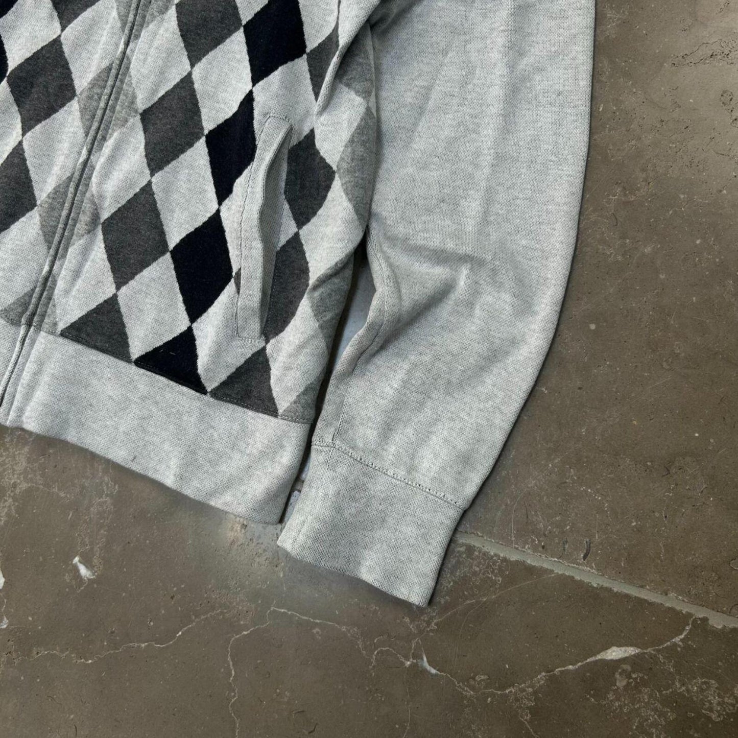 Burberry Black Label Diamond Knit Zip Up Jumper S