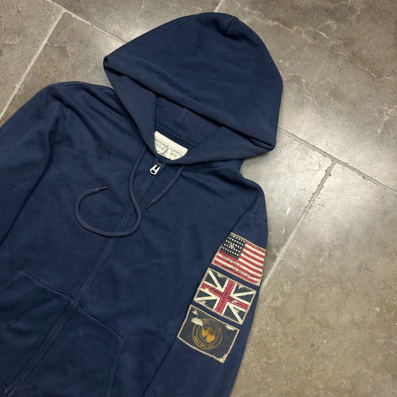 Ralph Lauren Denim and Supply Flag Zip Up Hoodie M