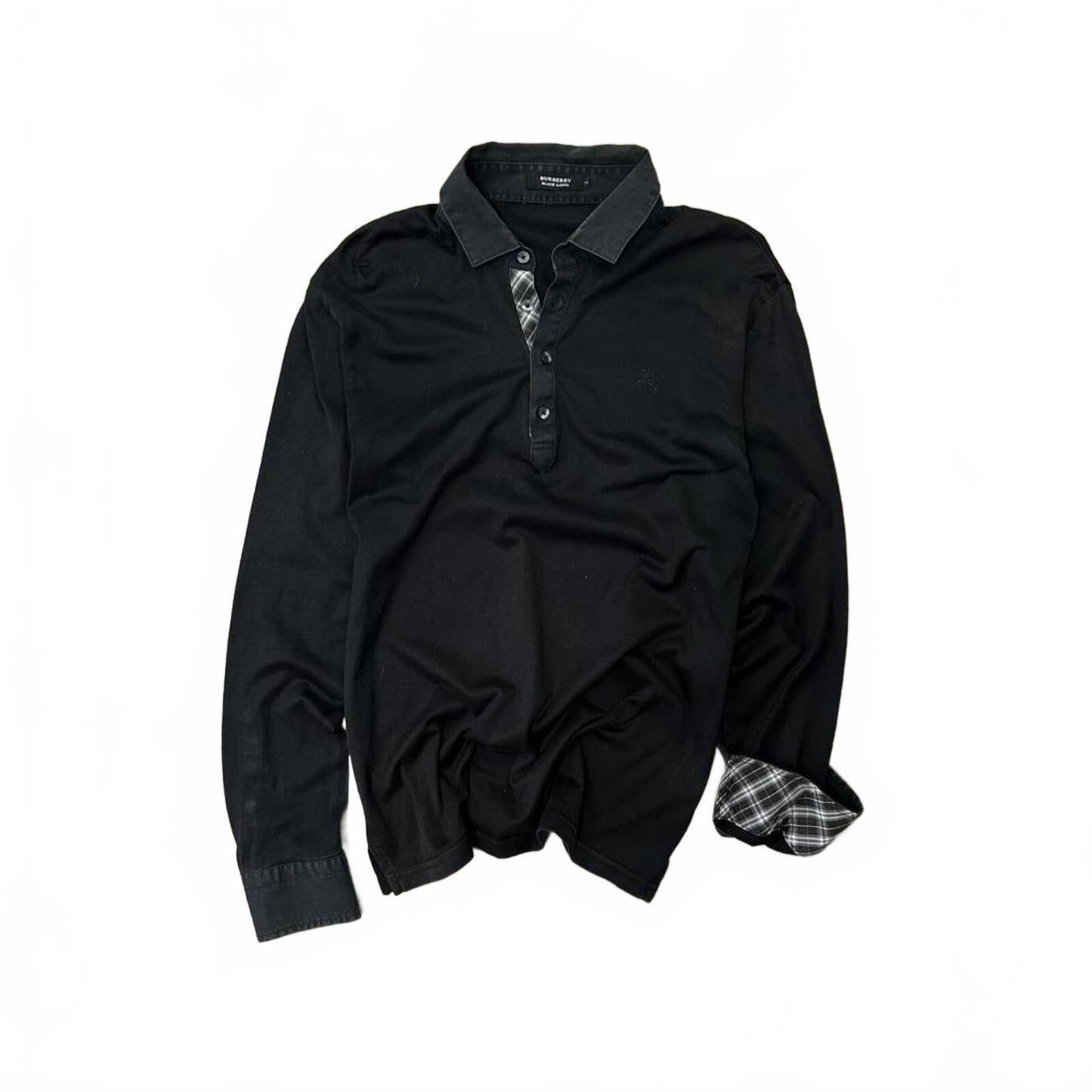 Burberry Black Label Nova Check Long Sleeve Polo S