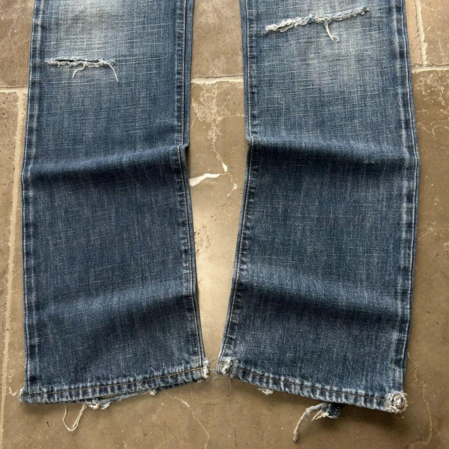 Vintage Armani Jeans Ripped Straight Denim Jeans W29 34