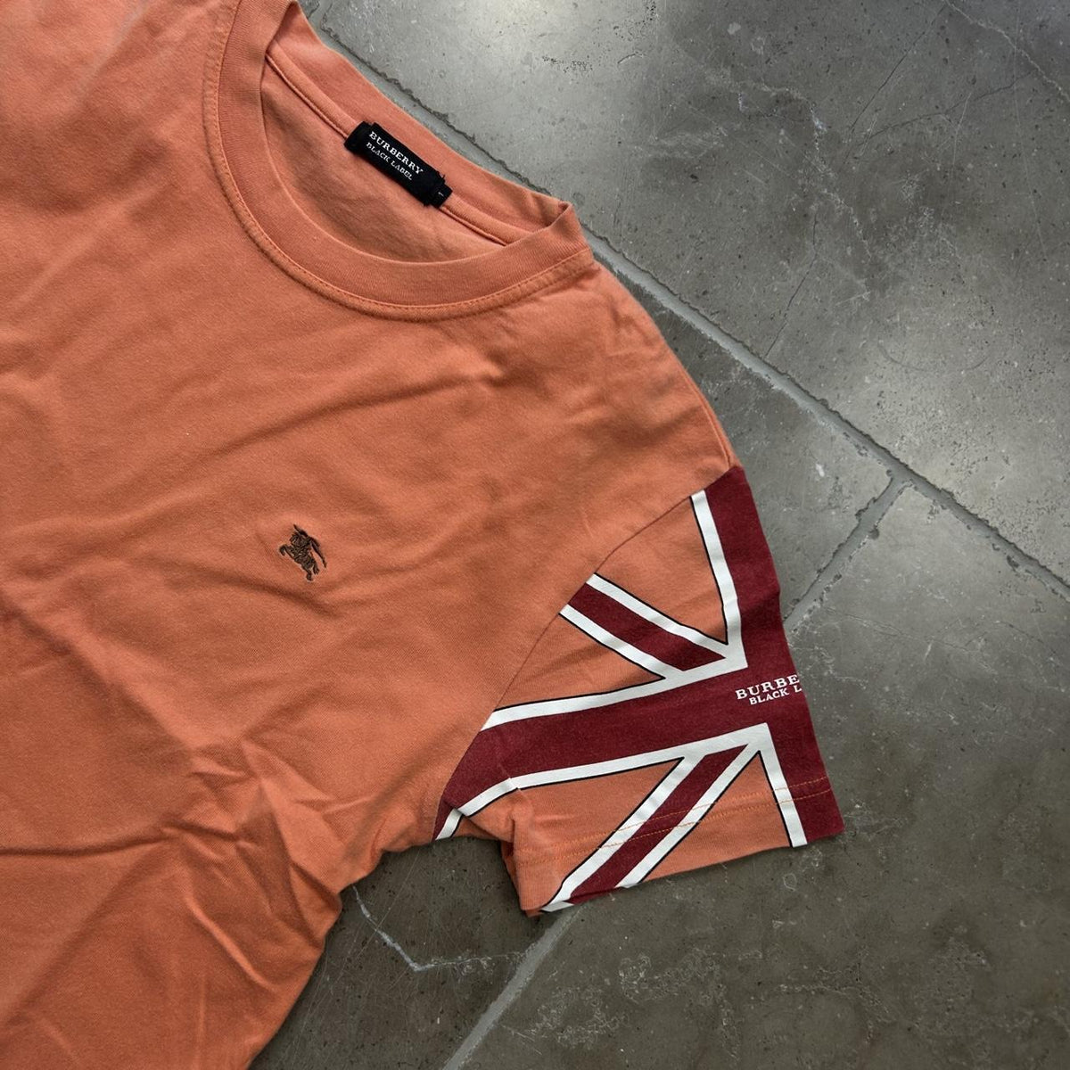 Burberry Black Label Union Jack Short Sleeve T Shirt XS