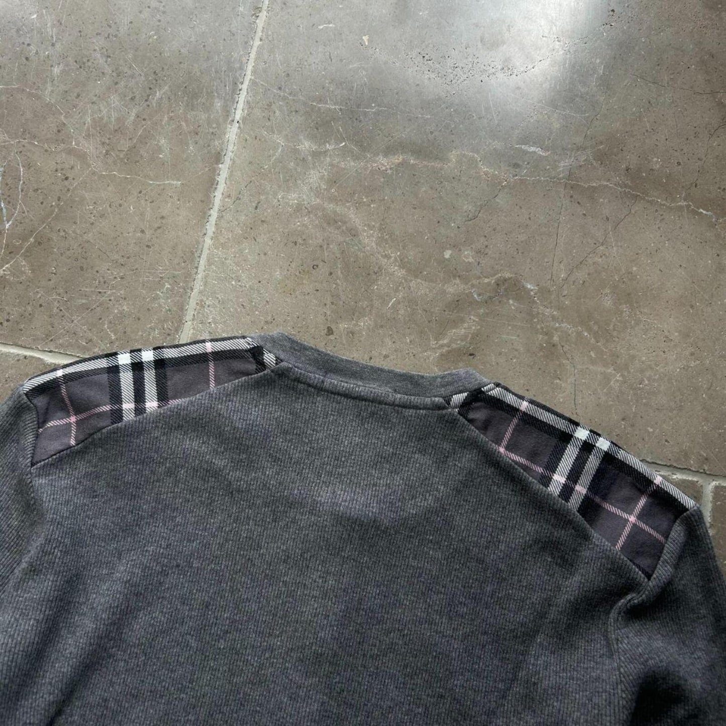 Burberry Black Label Nova Check Ribbed Henley Shirt S