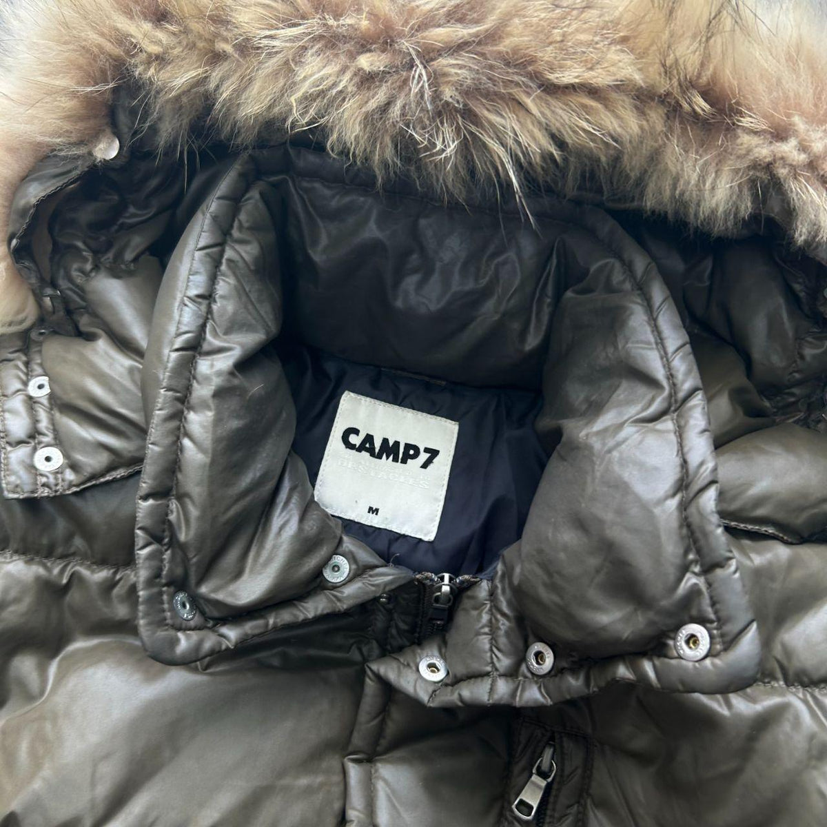 Vintage Japanese Fur Hood Puffer Jacket M