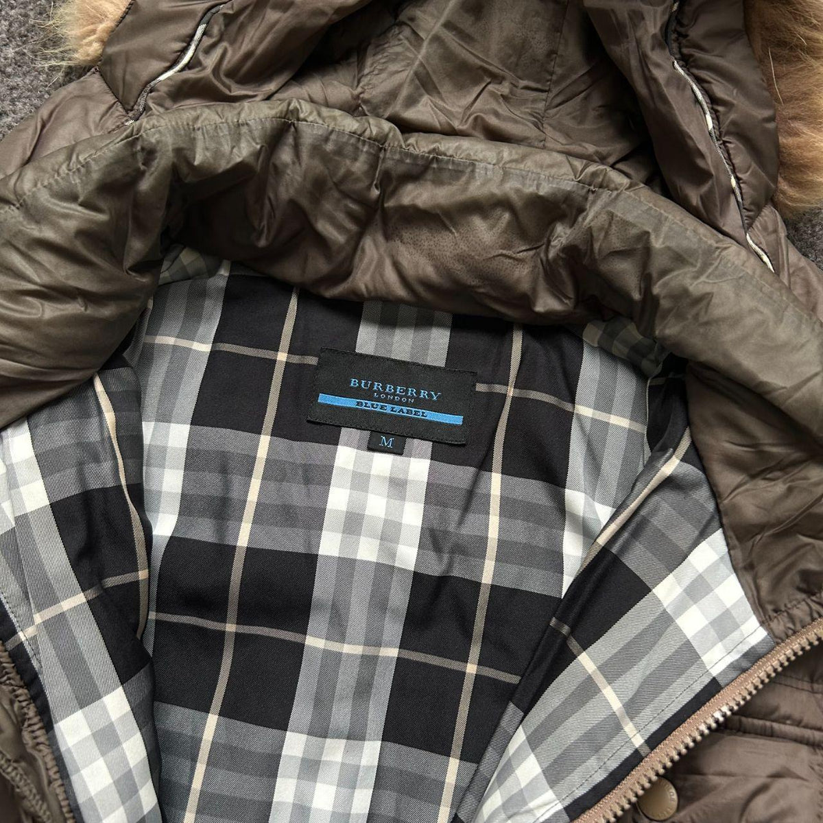Burberry Blue Label Fur Hood Puffer Jacket M