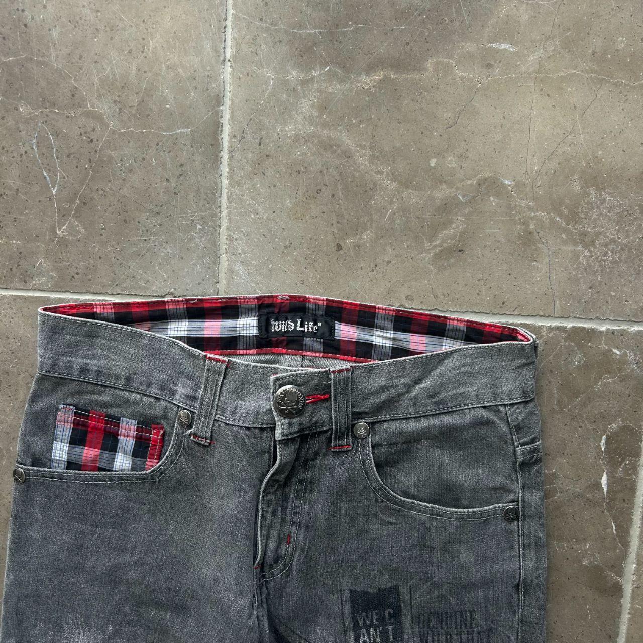 Vintage Japan Style Union Jack Faded Bootcut Jeans W28 L32