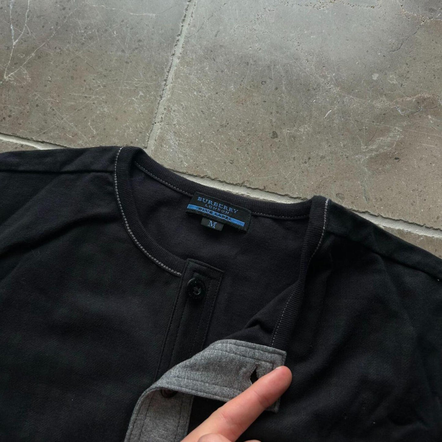 Burberry Blue Label Shadow Nova Check Henley T Shirt M