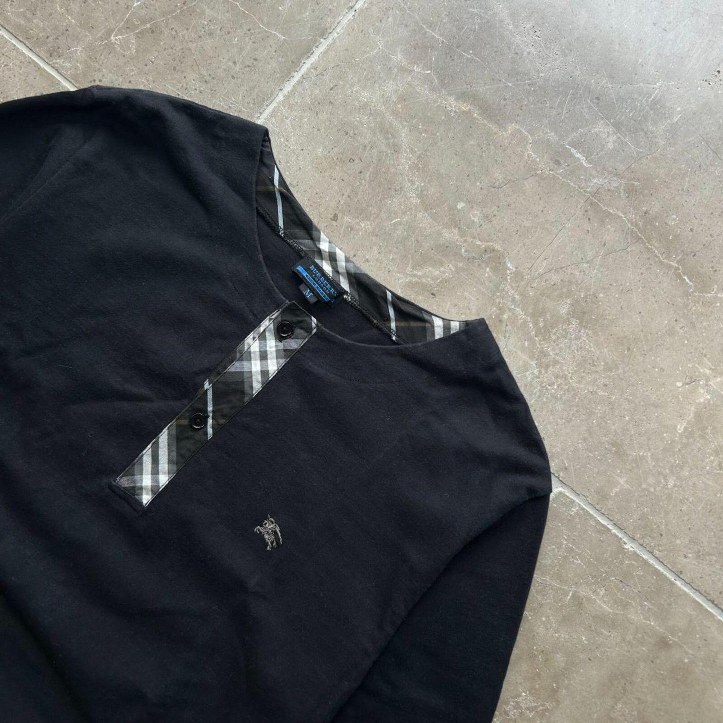 Burberry Blue Label Nova Check Cotton Henley T Shirt M