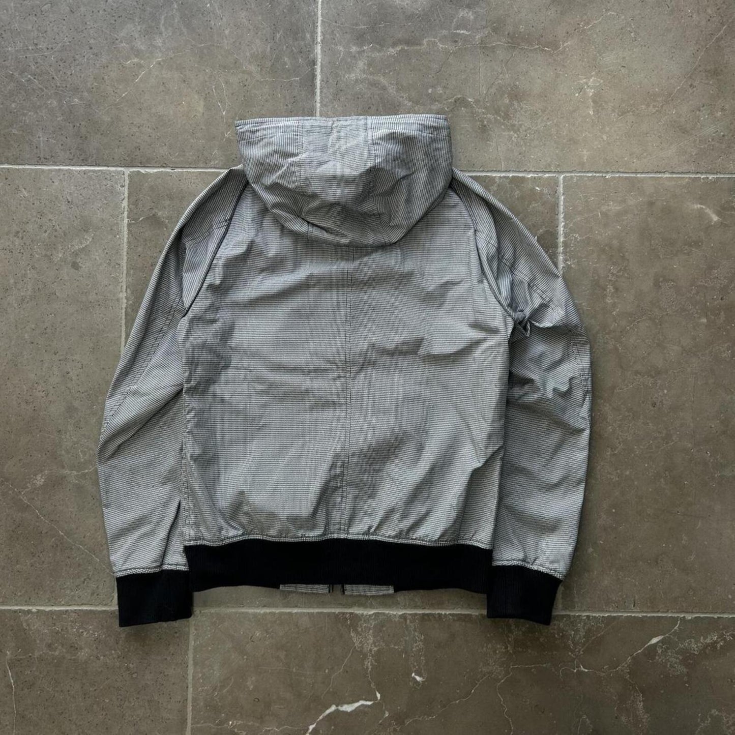 Burberry Black Label Houndstooth Check Windbreaker Bomber Jacket S
