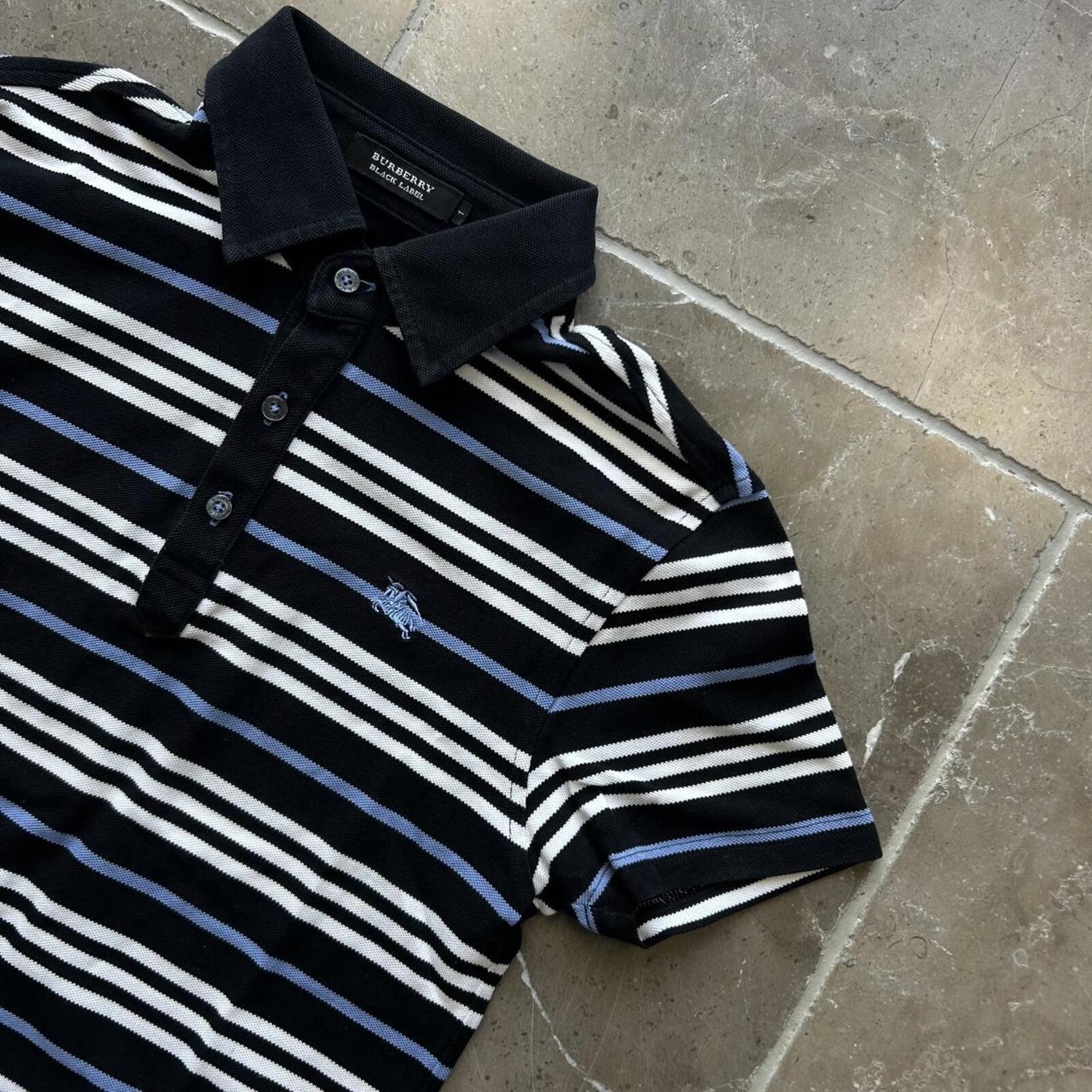 Burberry Black Label Striped Polo Shirt XS