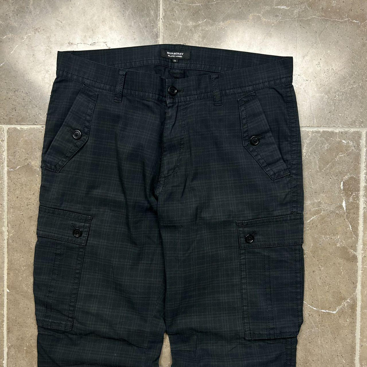 Vintage Burberry Black Label Shadow Utility Cargo Trousers W30 L28