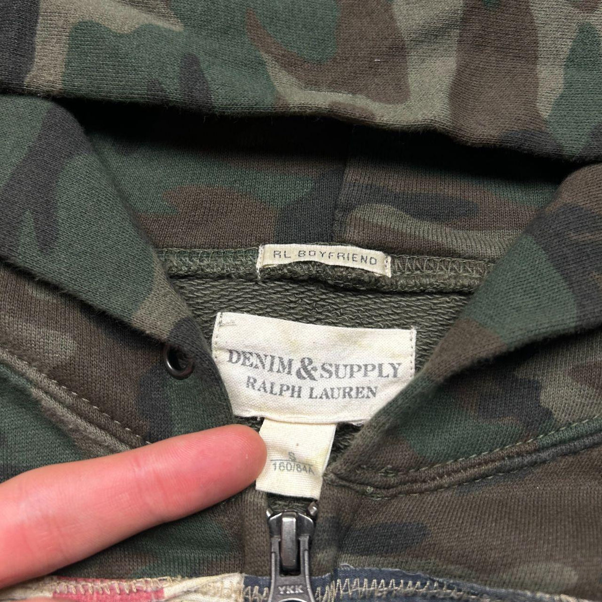 Ralph Lauren Denim and Supply USA Camo Zip Up Hoodie S