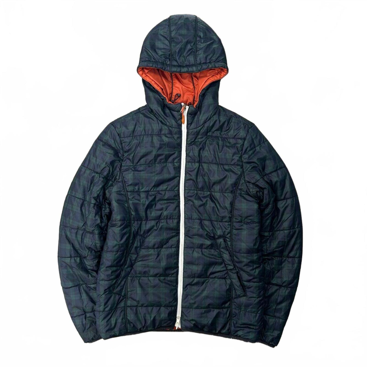 Vintage Armani Jeans Reversible Plaid Puffer Jacket XS