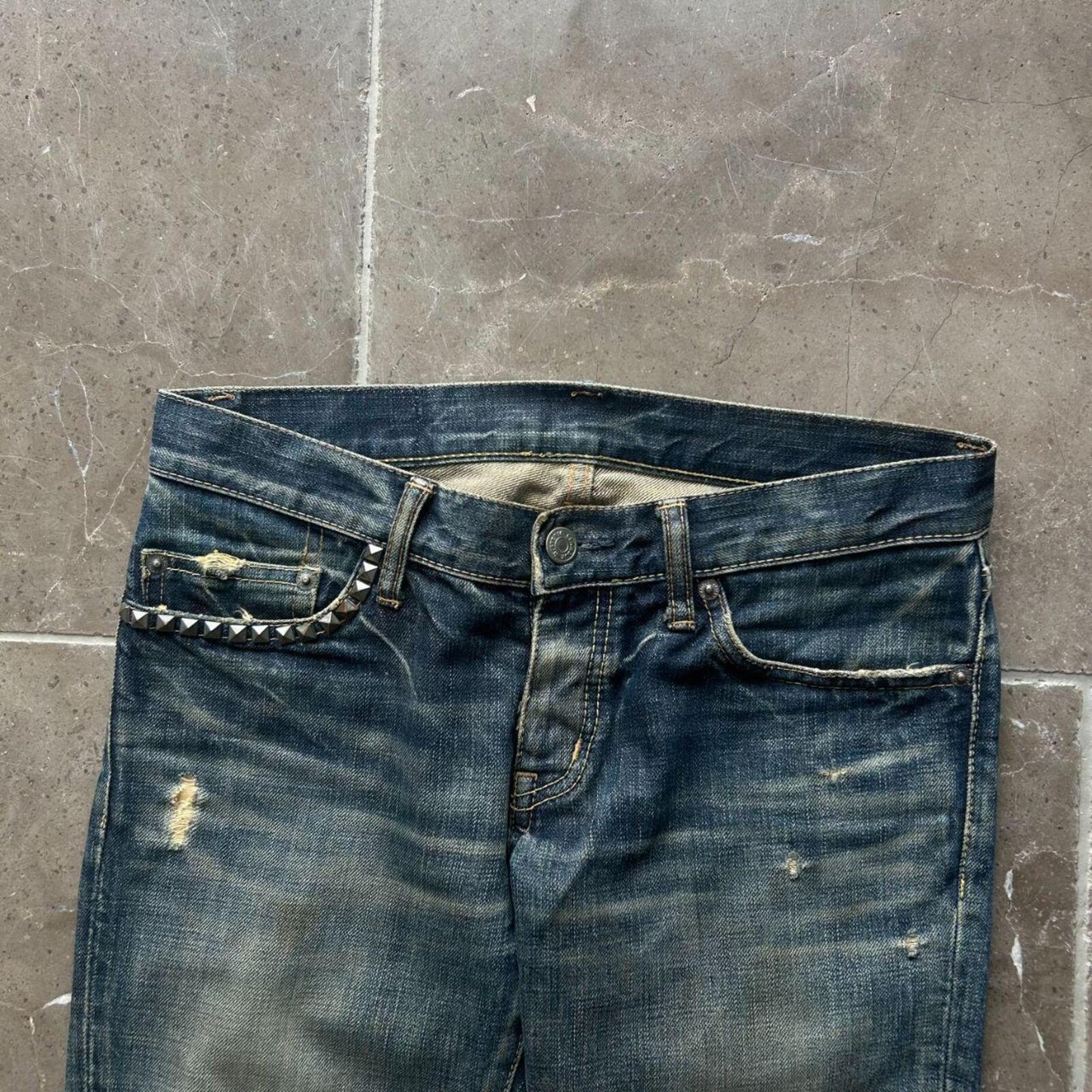Hysteric Glamour Skinny Studded Ripped Denim Jeans W29 L32