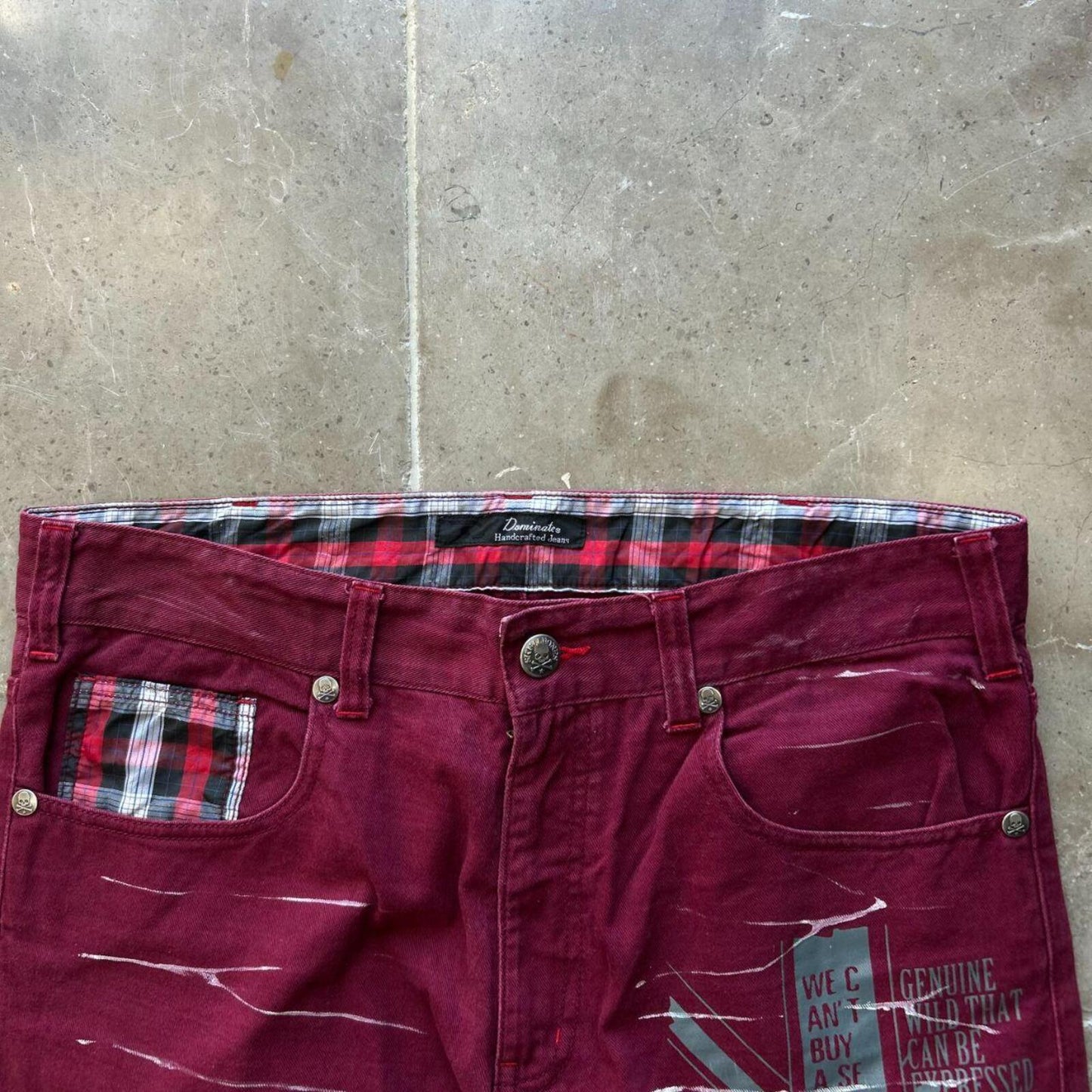 Vintage Japan Style Union Jack Faded Jeans W34 L32
