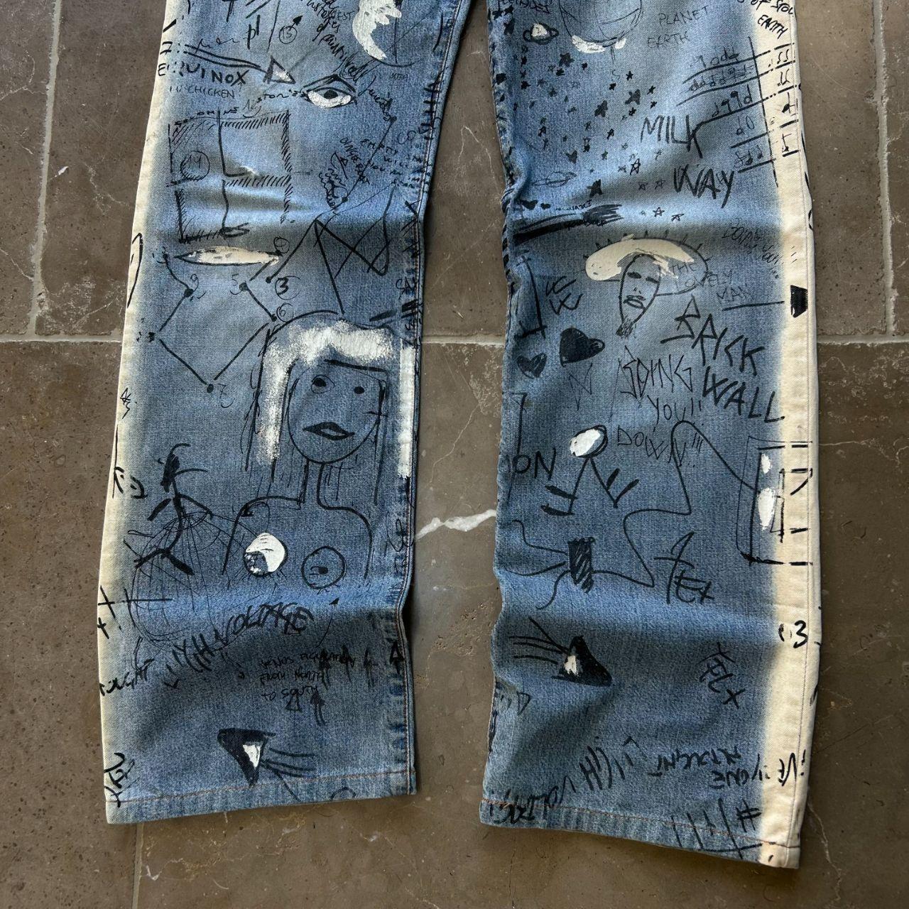 Vintage Dolce & Gabbana Graffiti Scribble Straight Leg Jeans W29 L31