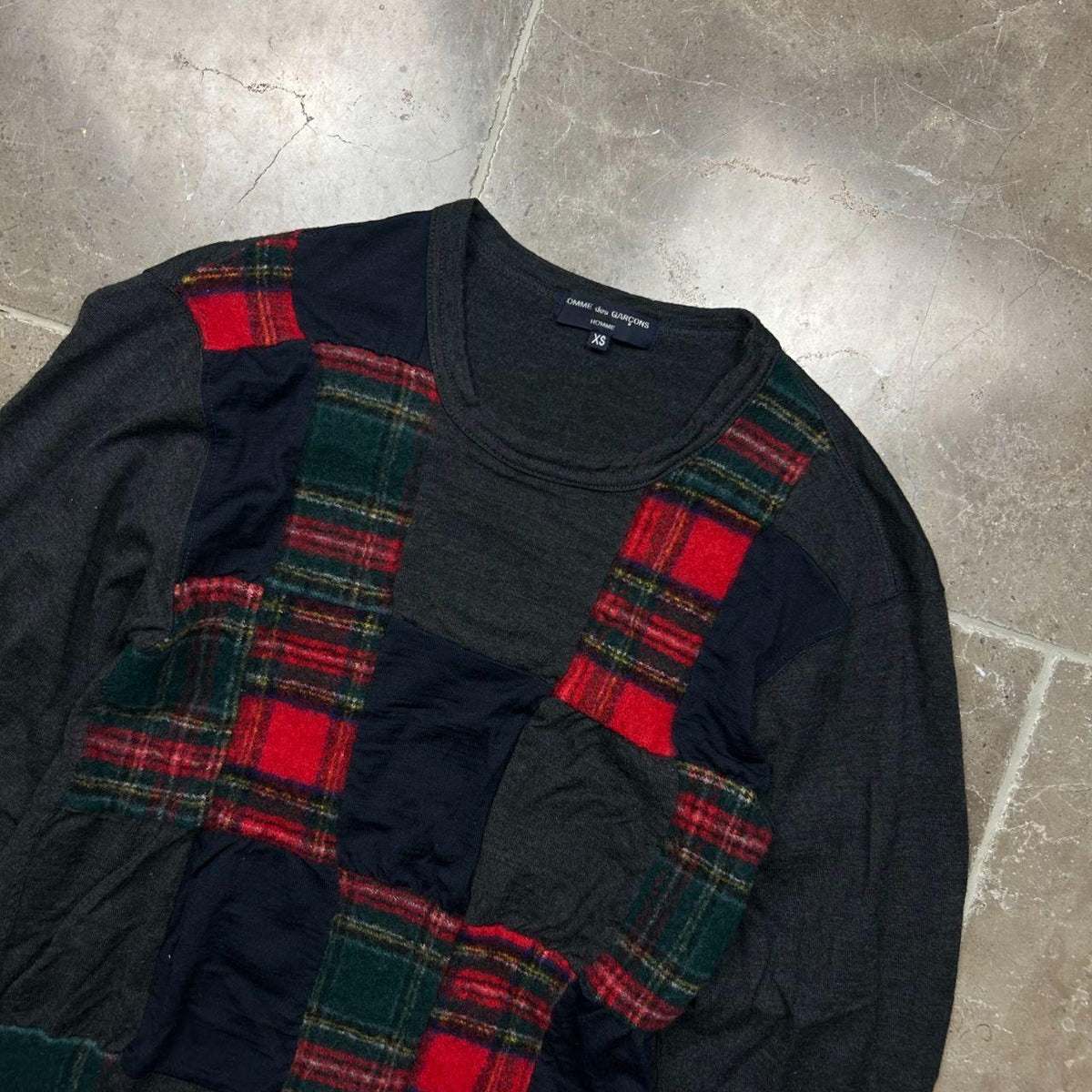 Vintage Comme Des Garcons Homme Patchwork Knit Jumper XS