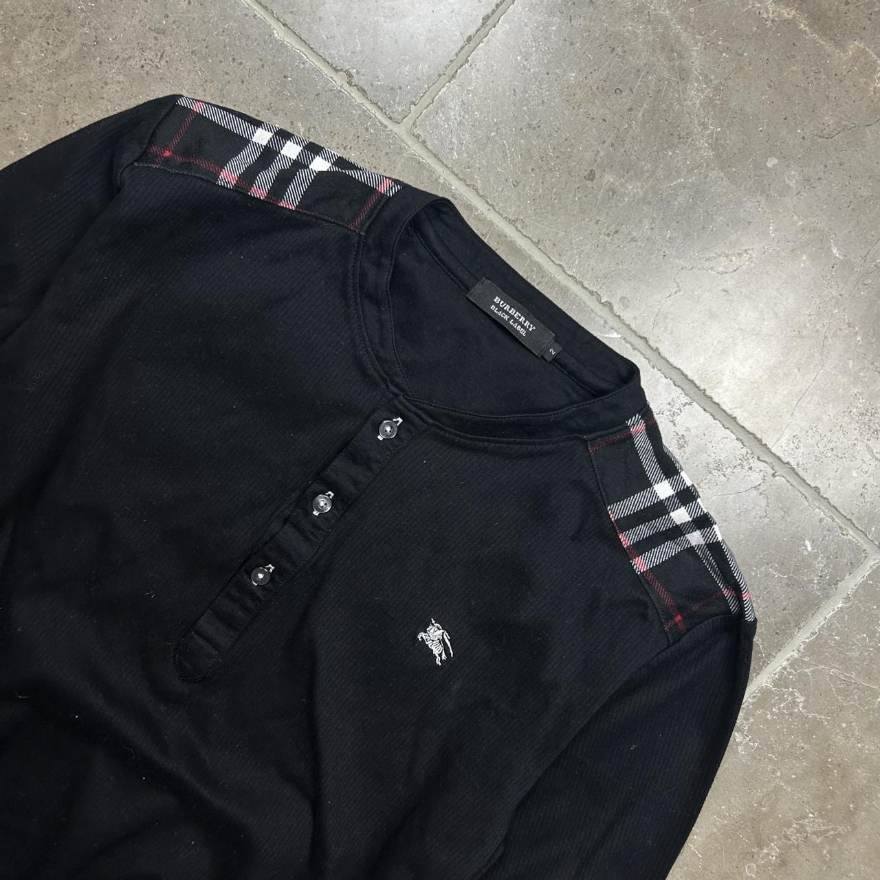 Burberry Black Label Nova Check Ribbed Henley T Shirt S