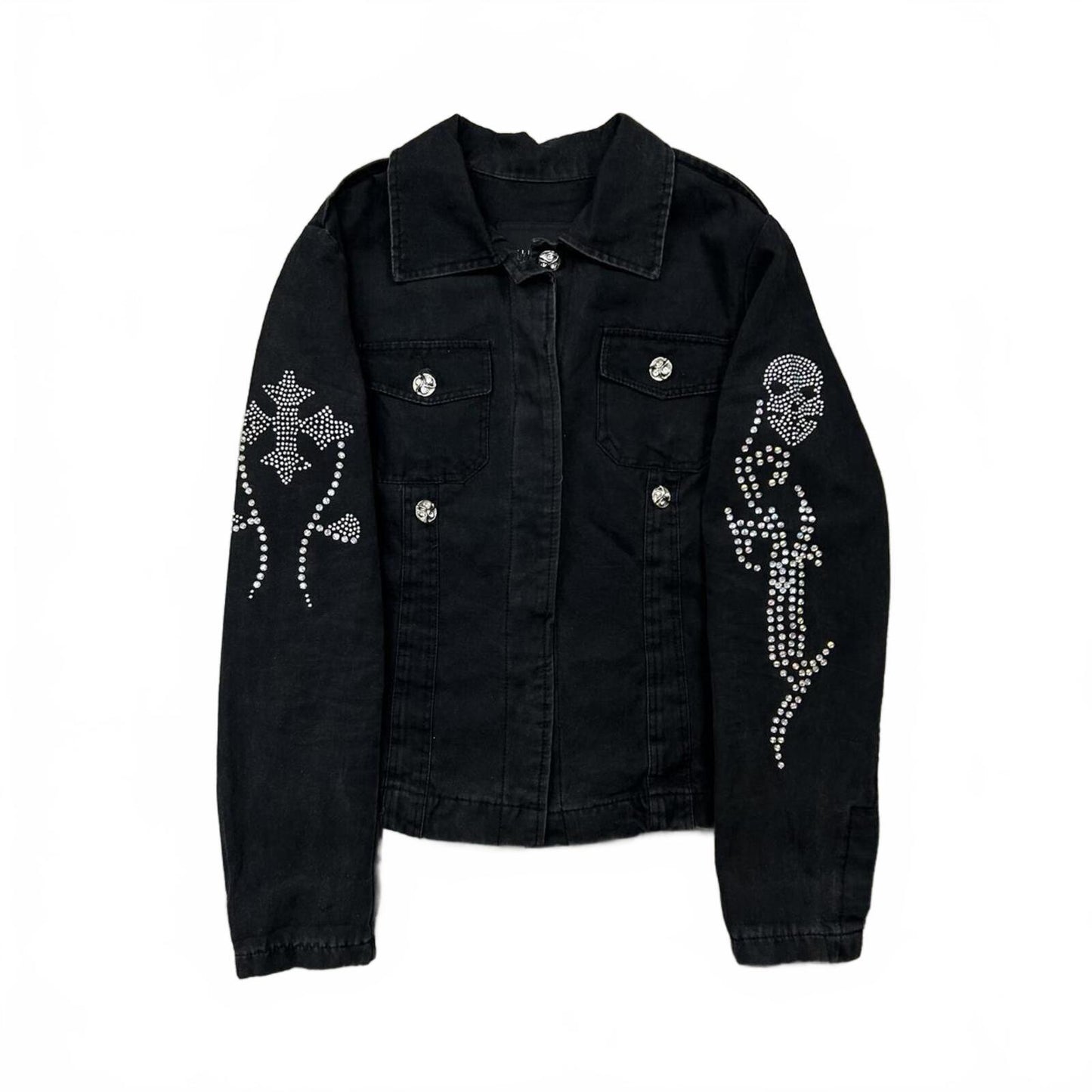 Philipp Plein Rhinestone Denim Jacket M