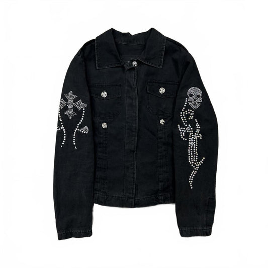 Philipp Plein Rhinestone Denim Jacket M