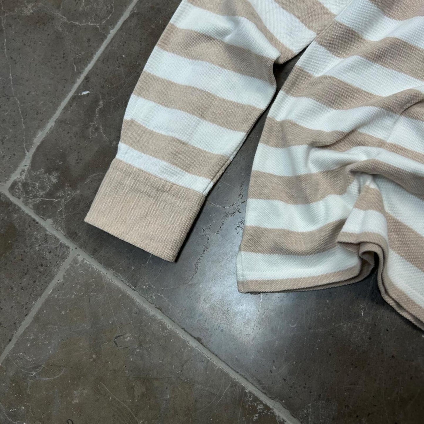 Burberry London Striped Long Sleeve Polo Shirt S