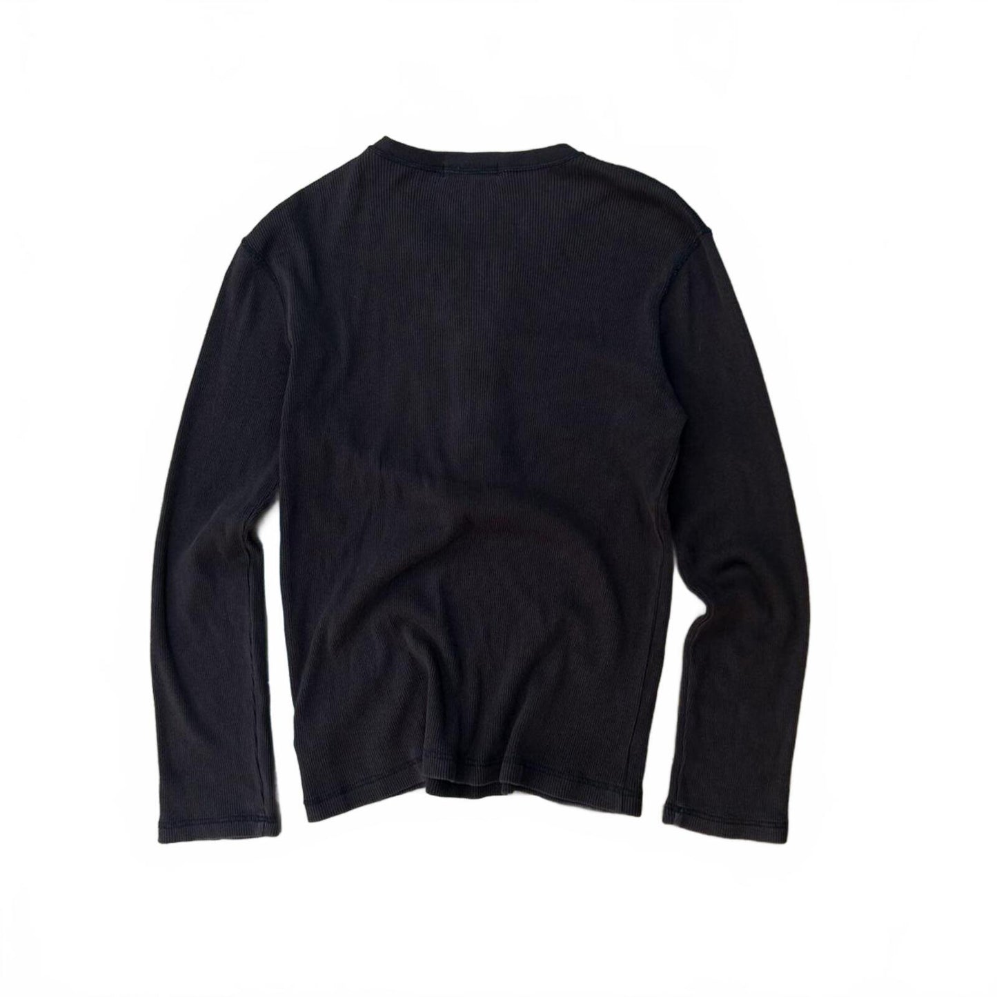 Burberry Black Label Long Sleeve Ribbed Henley T Shirt S