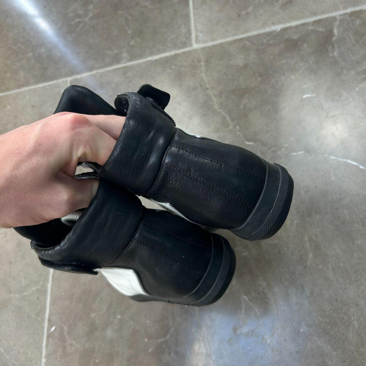 Prada Leather High Top Strap Trainers  UK 6