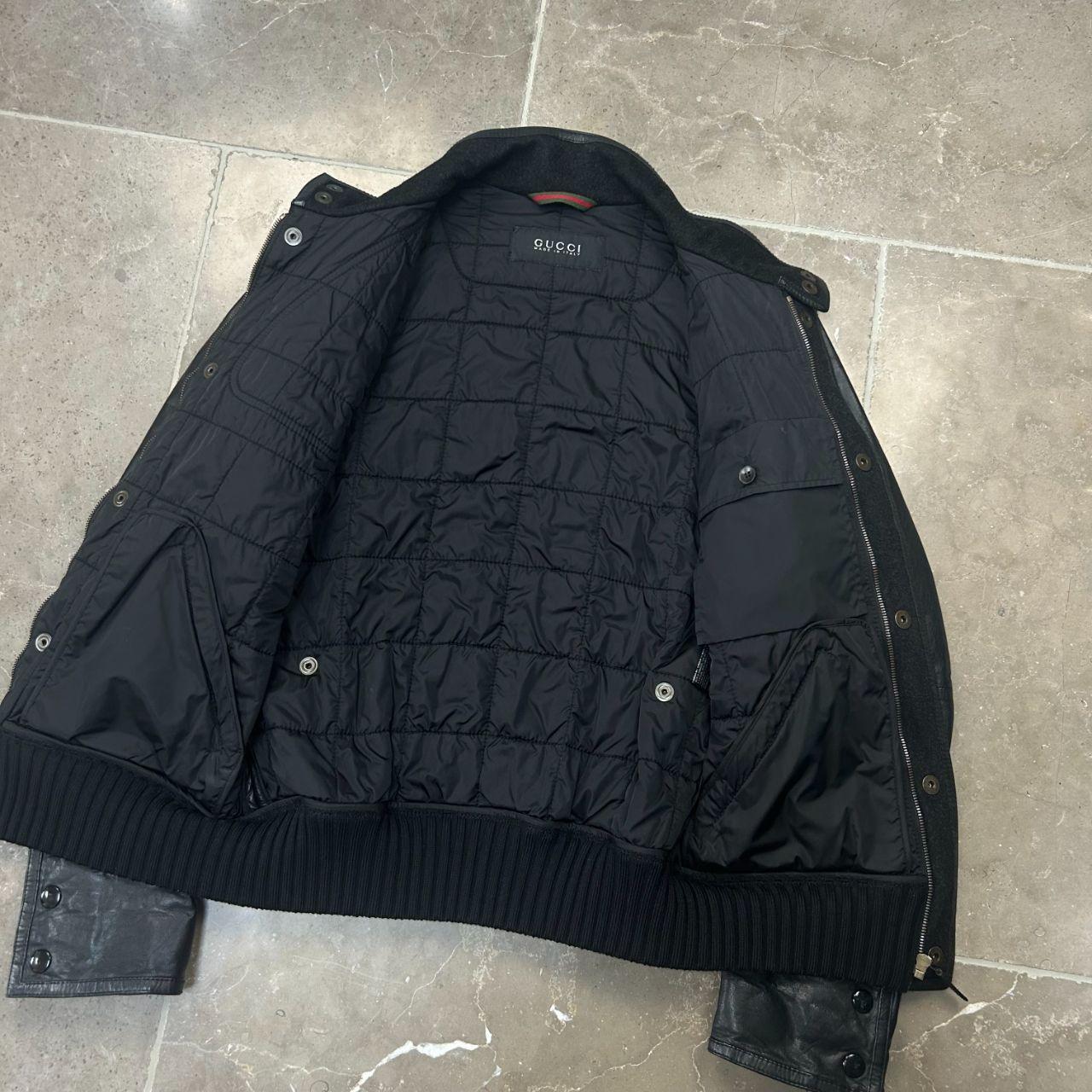 2000s Gucci Black Quilted Leather Jacket M
