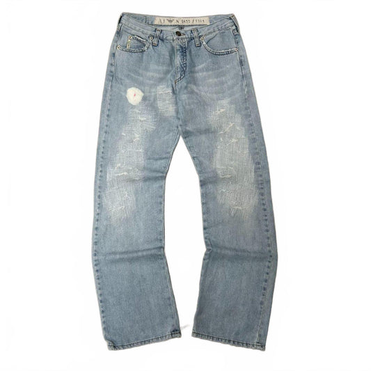 Vintage Armani Jeans Relaxed Bootcut Distressed Jeans W27 L31