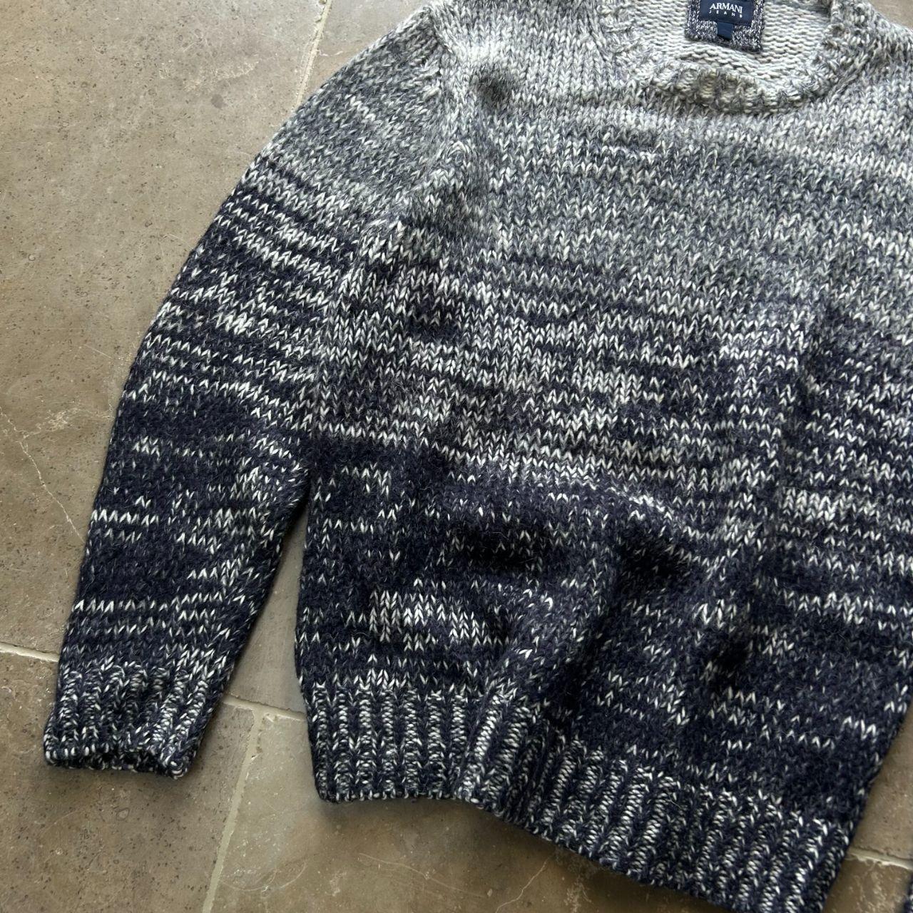 Vintage Armani Jeans Gradient Knit Jumper L