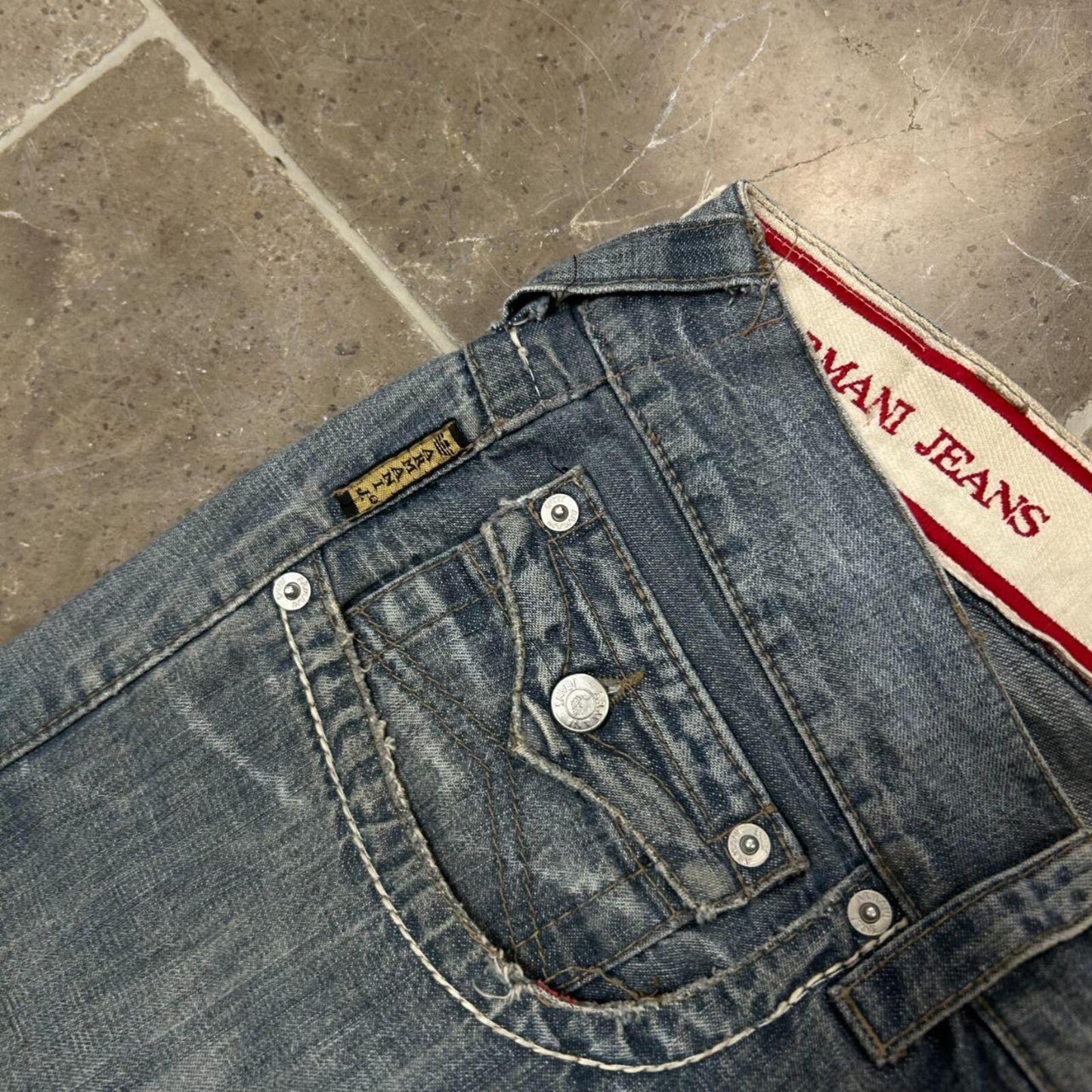 Vintage Armani Jeans Relaxed Baggy Logo Jeans W36 L29