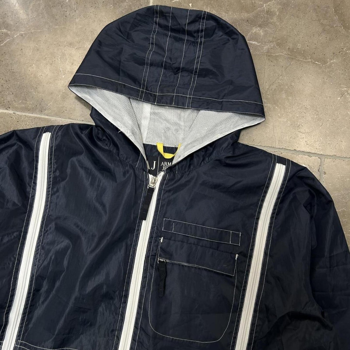 Vintage Armani Jeans Logo Lightweight Windbreaker Size L