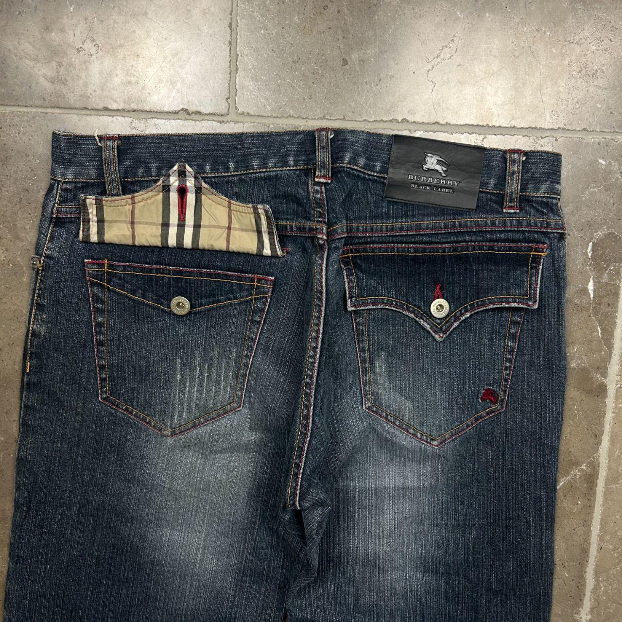 Vintage Burberry Black Label Relaxed Straight Ripped Jeans W32 L33