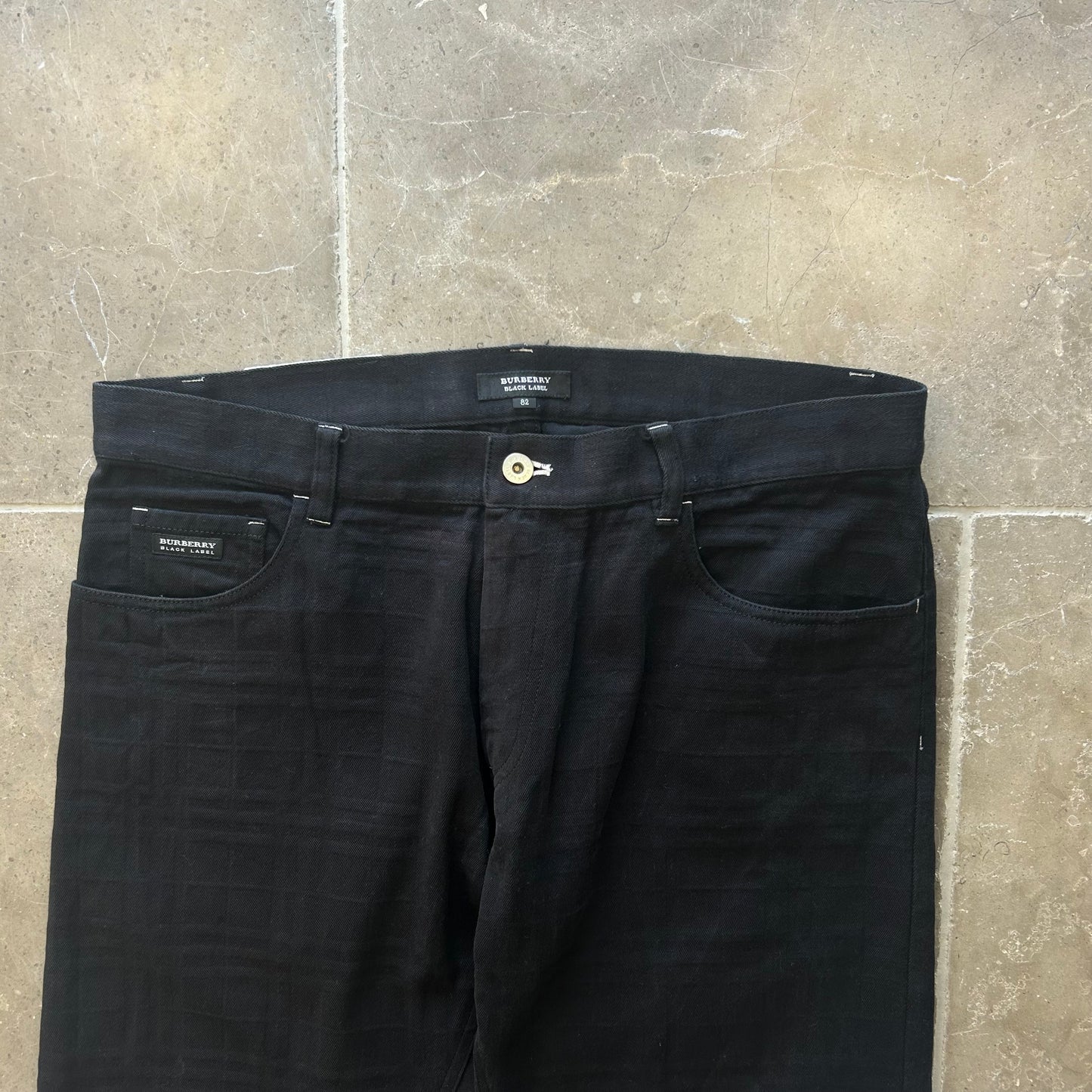 Vintage Burberry Black Label Shadow Check Jeans W32 L30