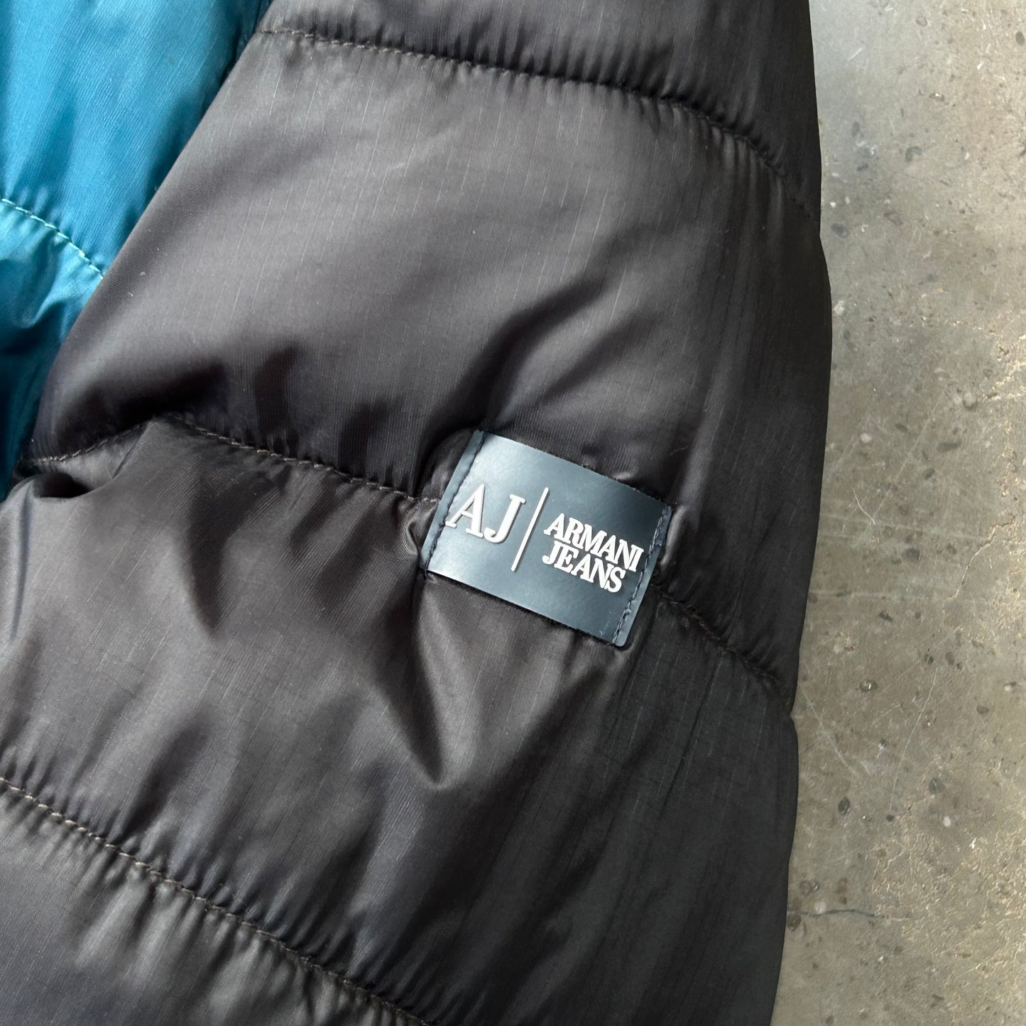 Vintage Armani Jeans Two Tone Reversible Puffer Jacket S