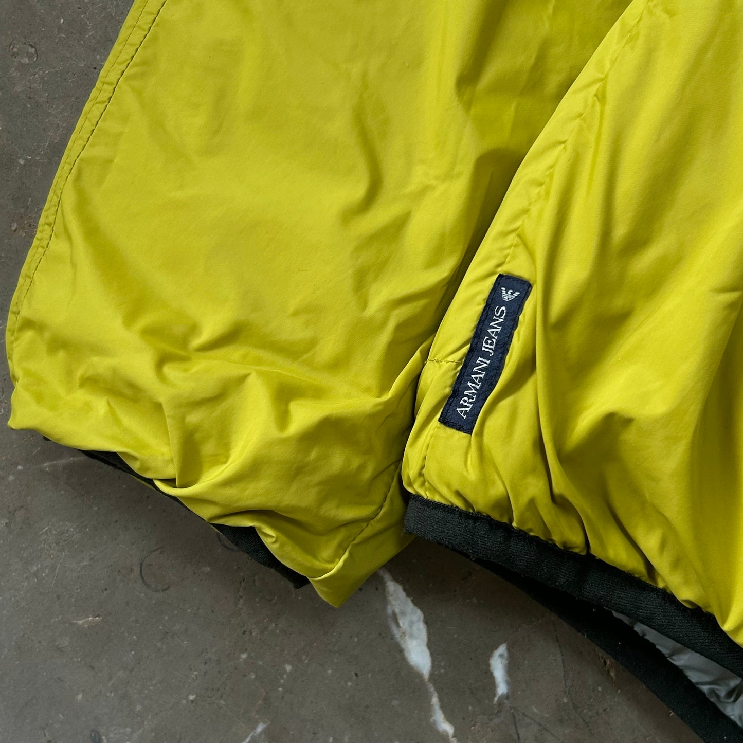 Vintage Armani Jeans Monogram Logo Puffer Jacket S