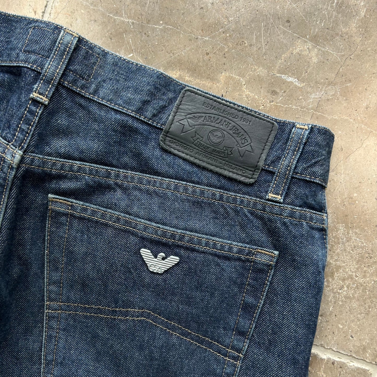 Armani Jeans Raw Denim Relaxed Straight Jeans W34 L34