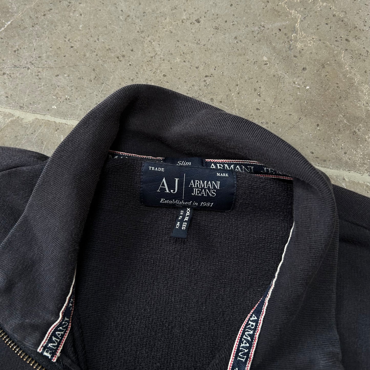 Vintage Armani Jeans Zip Up Jumper Size L