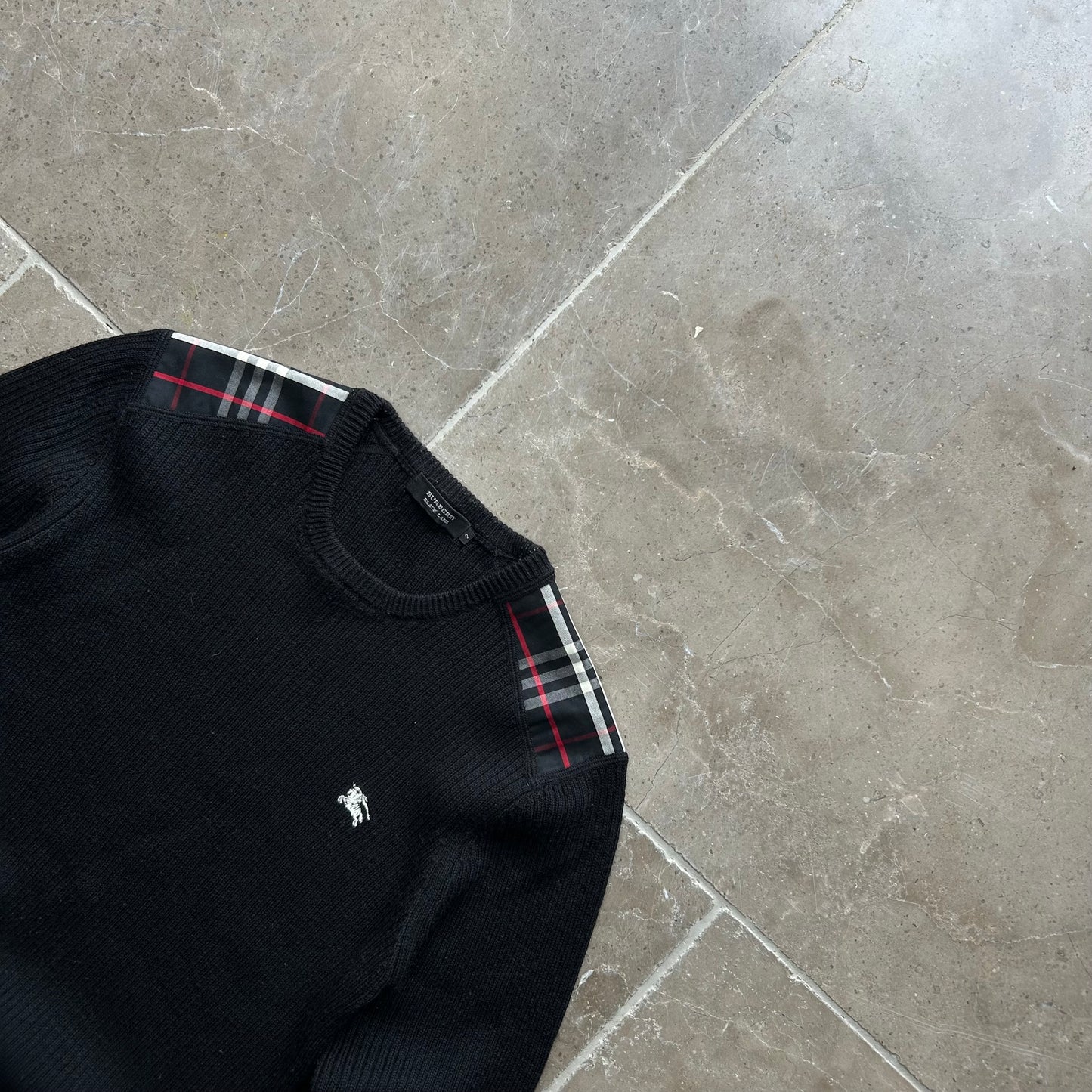 Burberry Black Label Nova Check Ribbed Knit Jumper S