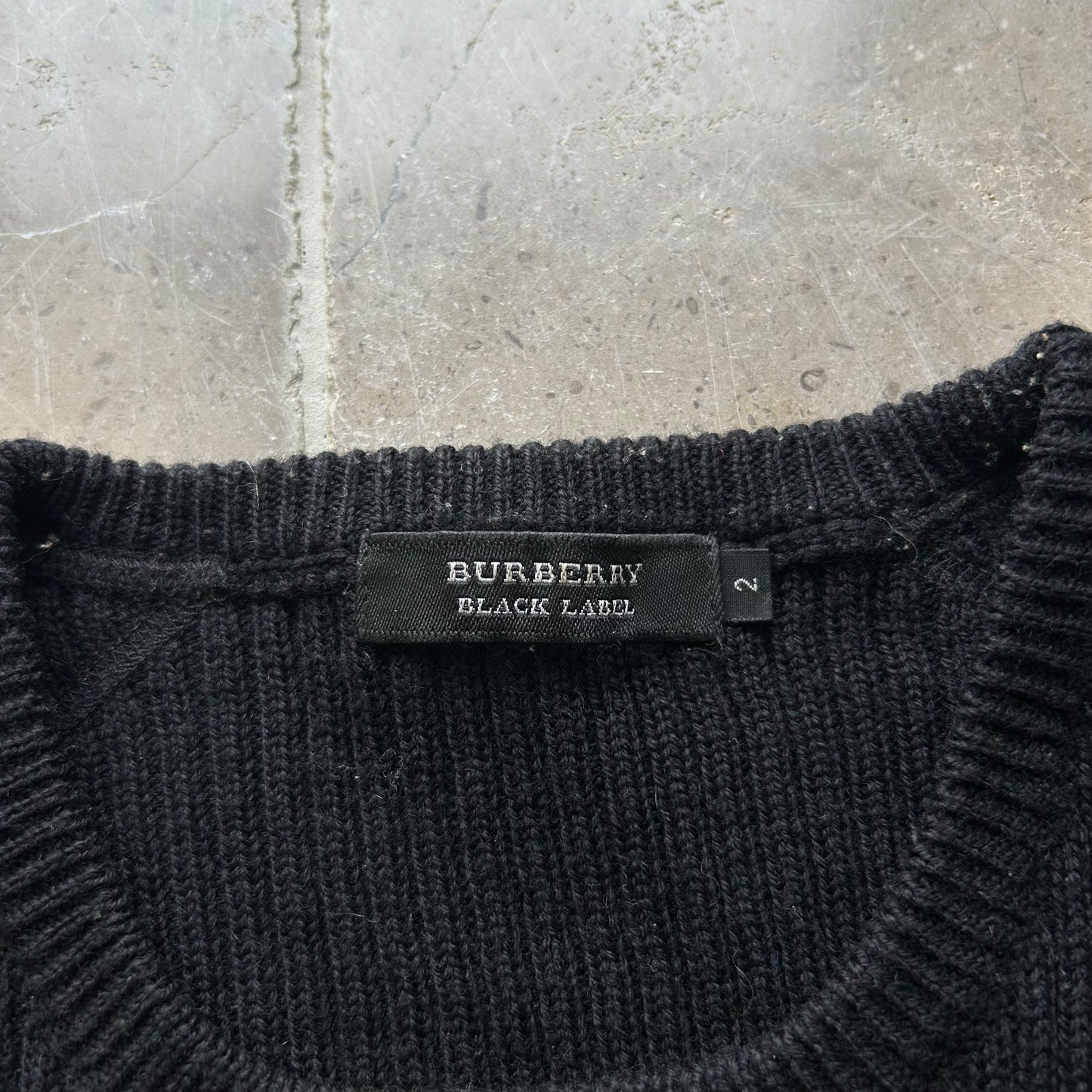 Burberry Black Label Nova Check Ribbed Knit Jumper S