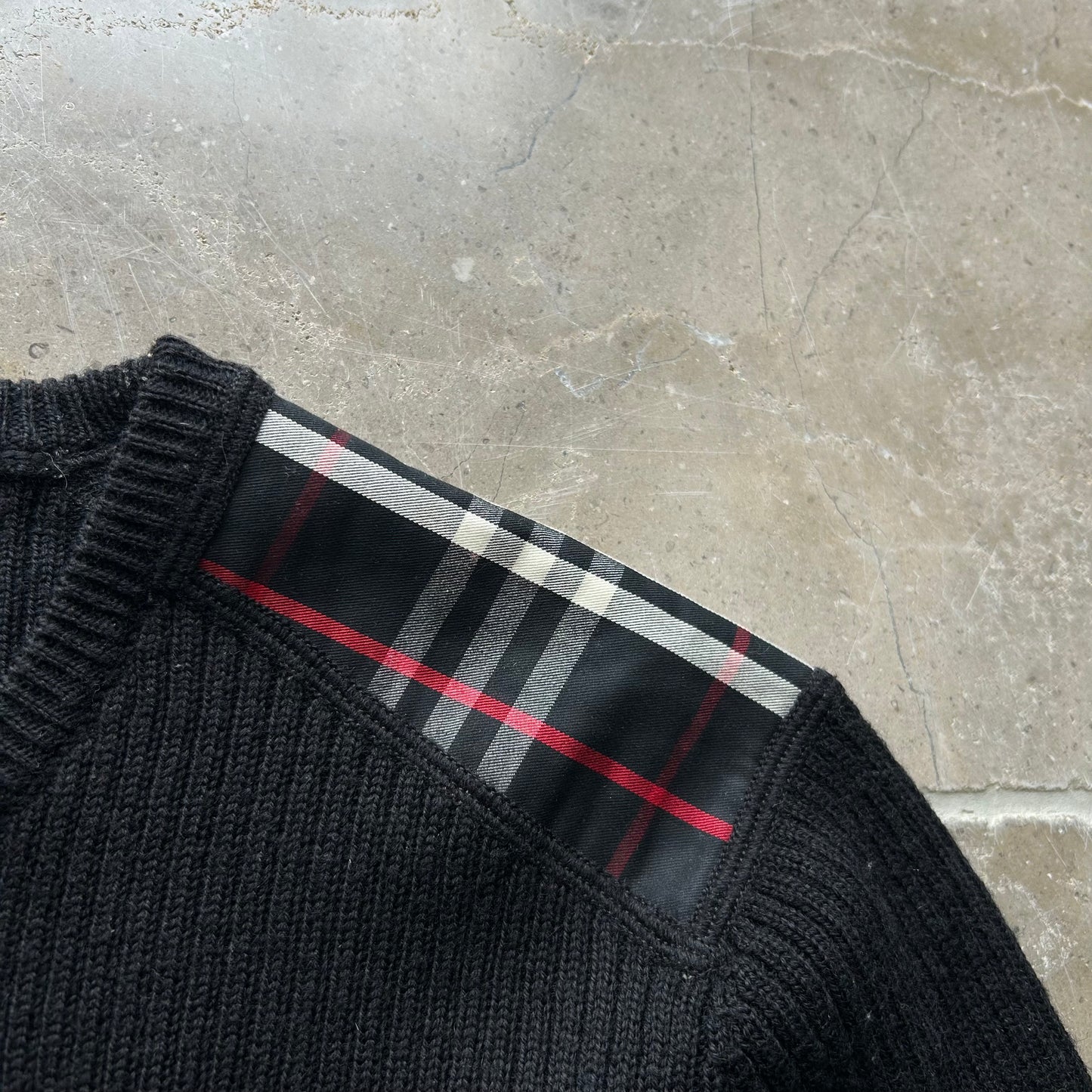 Burberry Black Label Nova Check Ribbed Knit Jumper S