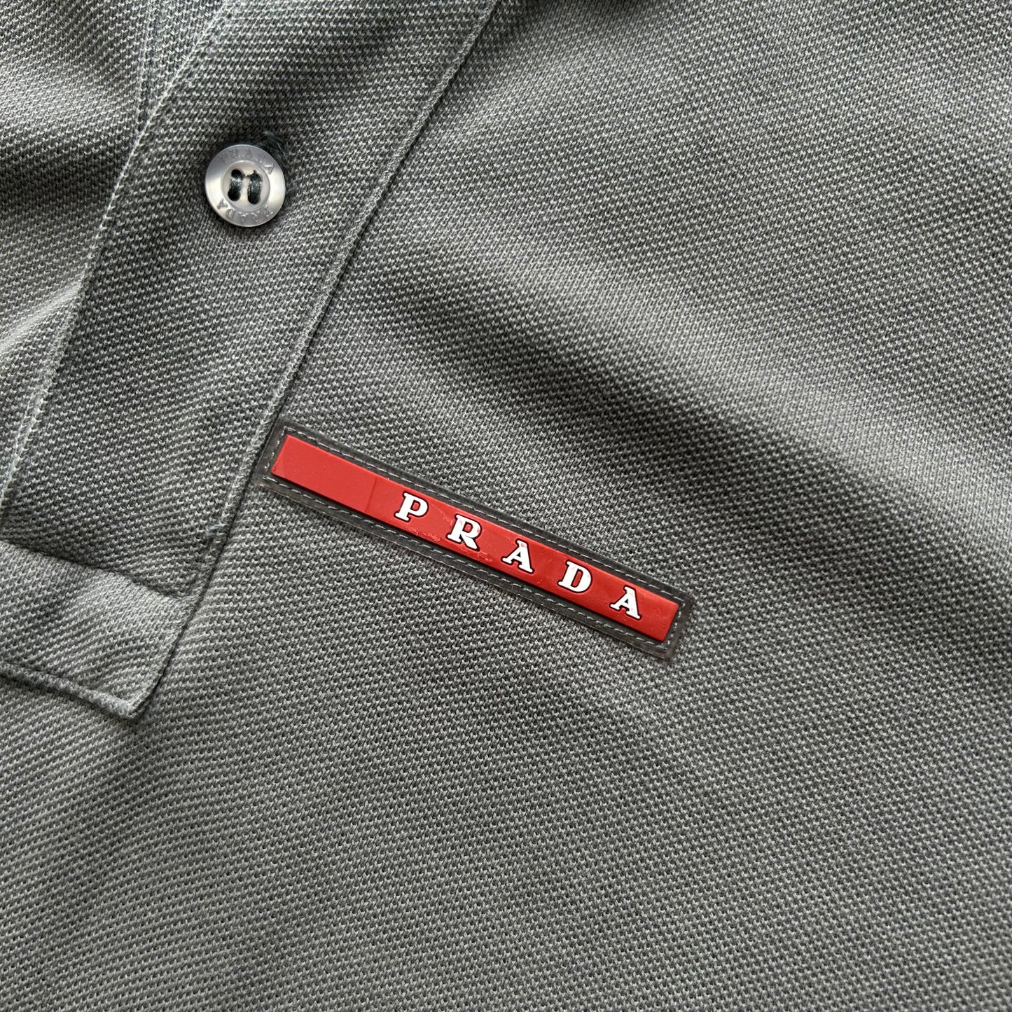 Mens Prada Polo Shirt Grey Size S