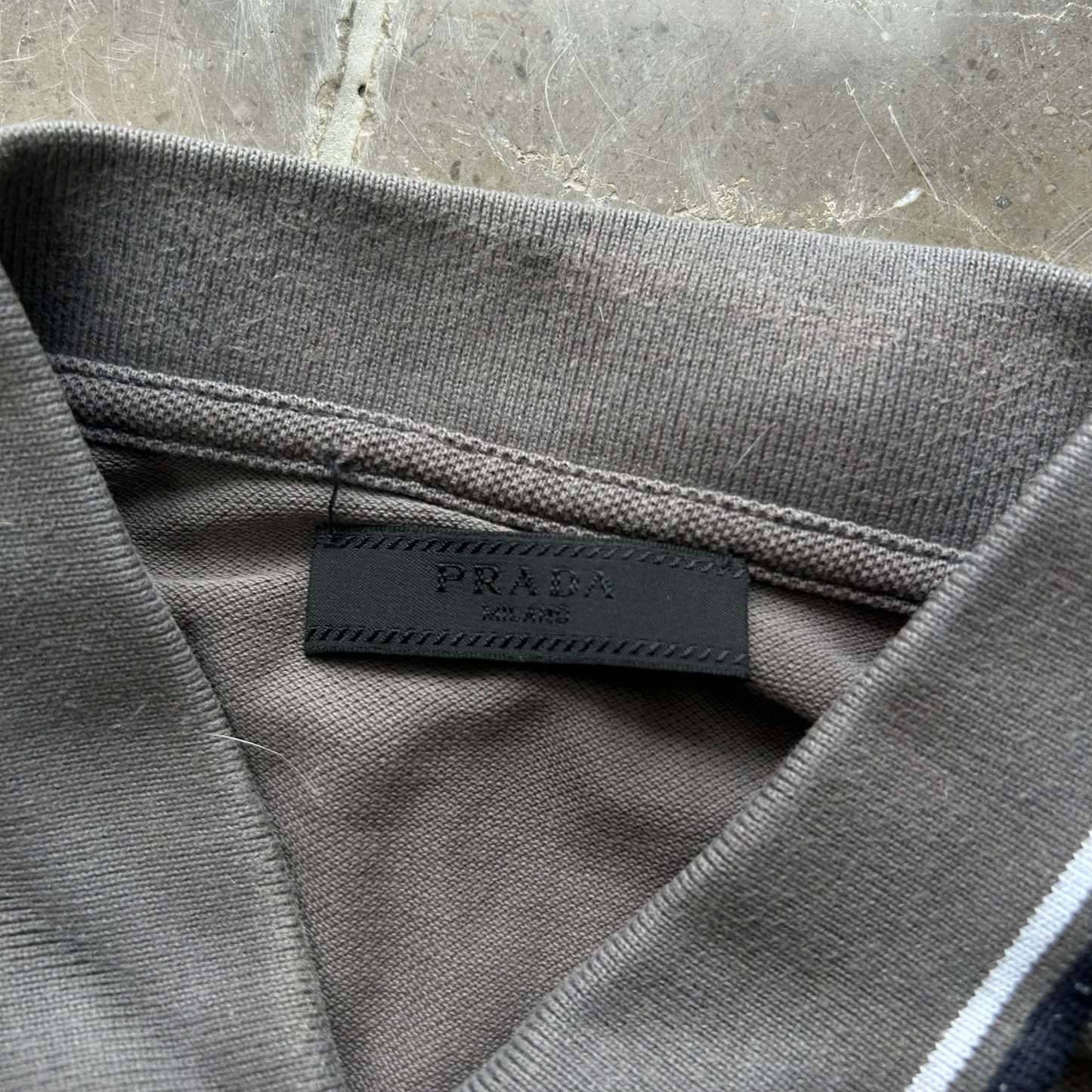 Mens Prada Polo Shirt Grey Size S