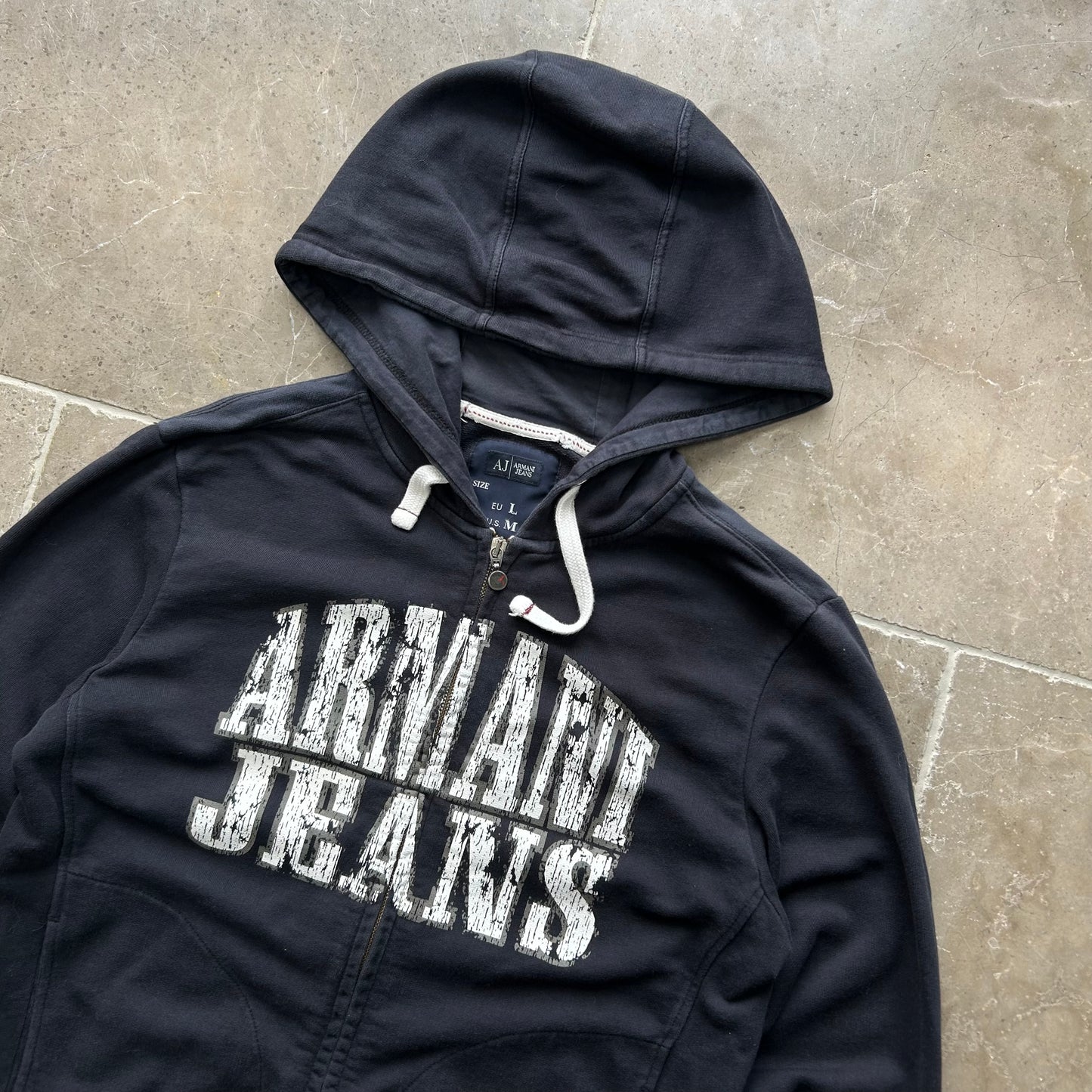 Vintage Armani Jeans Zip Up Hoodie Size M