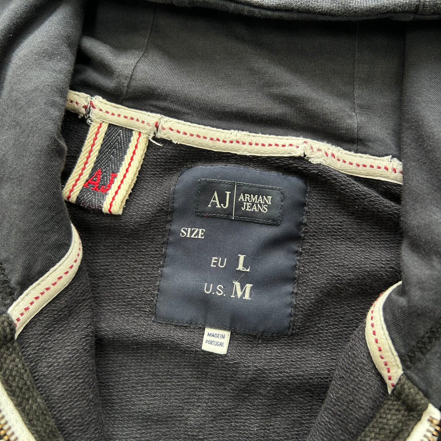 Vintage Armani Jeans Zip Up Hoodie Size M