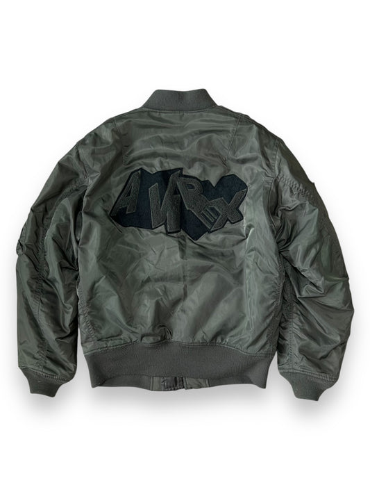 Avirex Big Logo MA-1 Flight Bomber Jacket Khaki L
