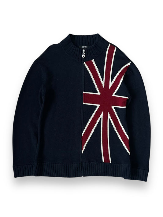 Burberry Black Label Union Jacket Zip Up Knit Jumper S