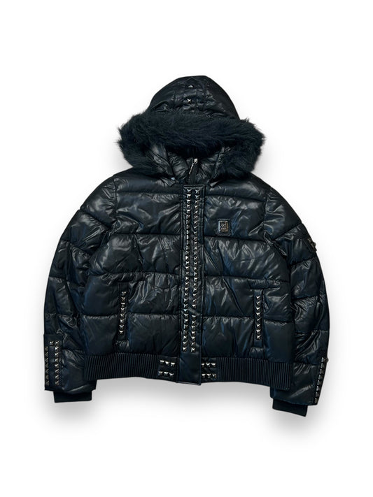 Vintage Rocawear Fur Hooded Puffer Jacket Size M