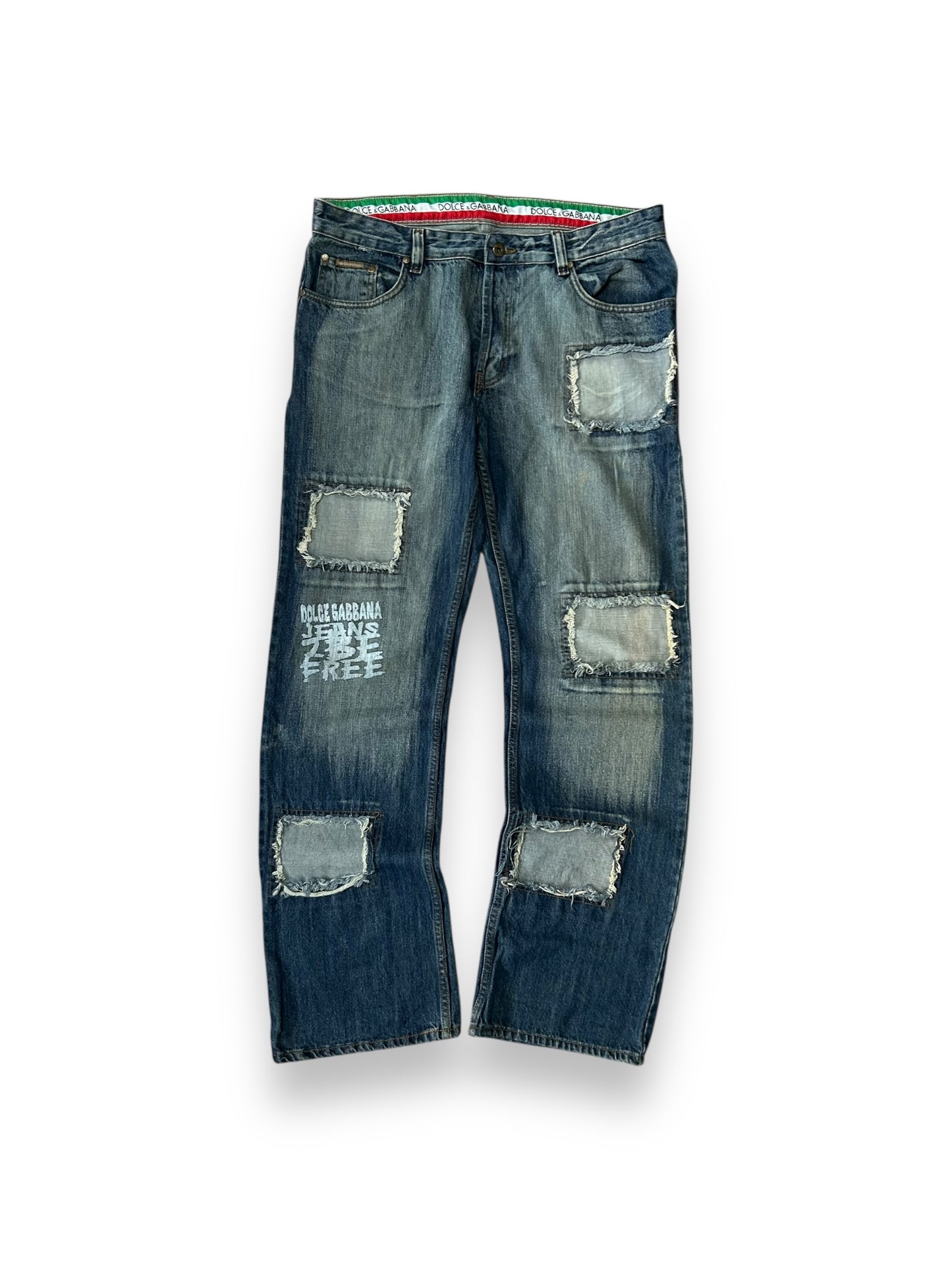 Vintage Dolce and Gabbana Patchwork Jeans W36 L34